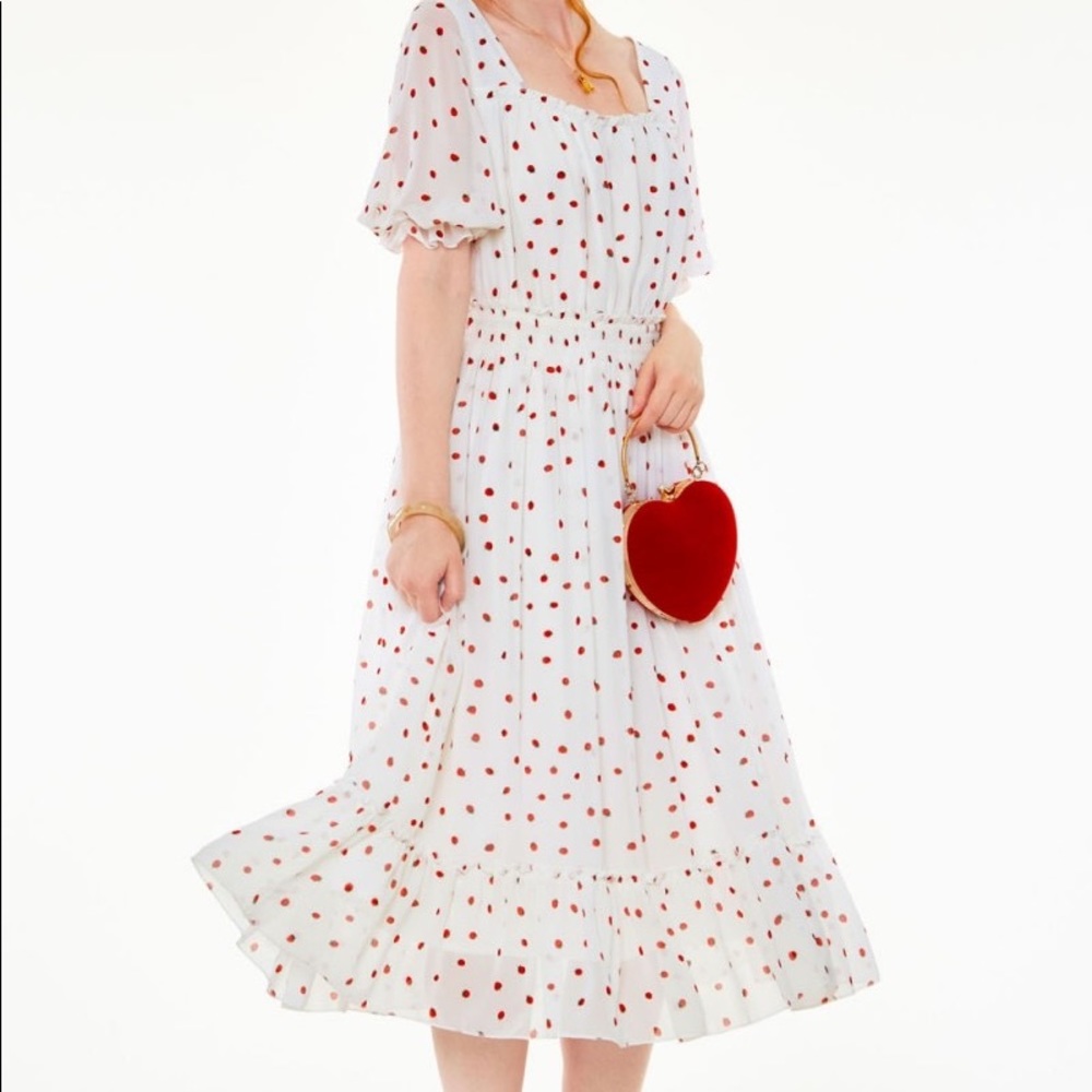 Strawberry fit and flare dress